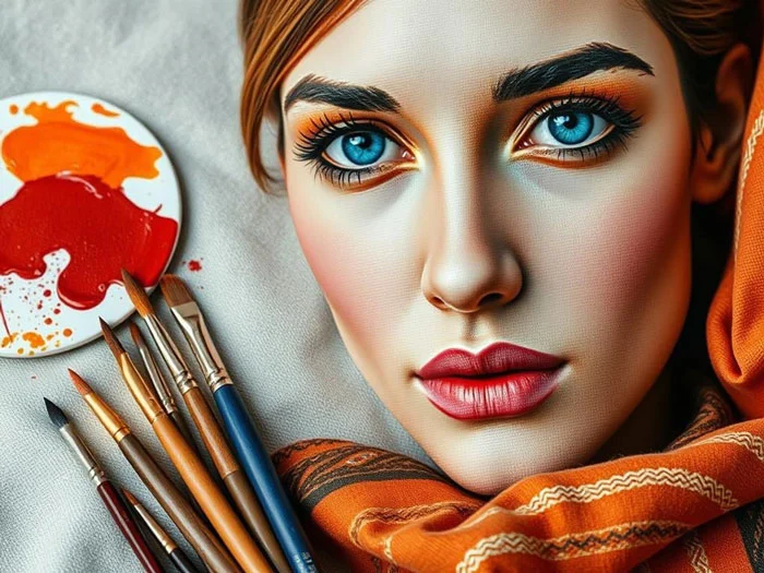 آموزش نقاشی چهره روی پارچه