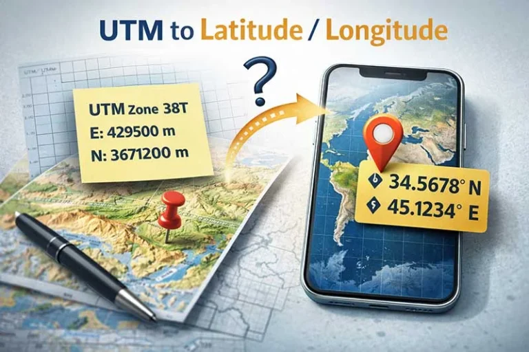 تبدیل  سریع UTM به مختصات جغرافیایی